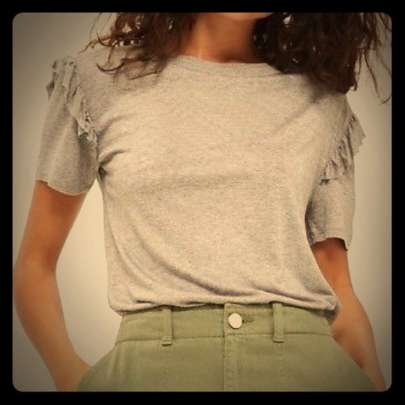 Topshop Tops - ⭐⭐NEWNEWNEW⭐⭐Top Shop Ruffle Trim Crew Neck Blouse